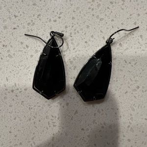 KS all black drop earrings